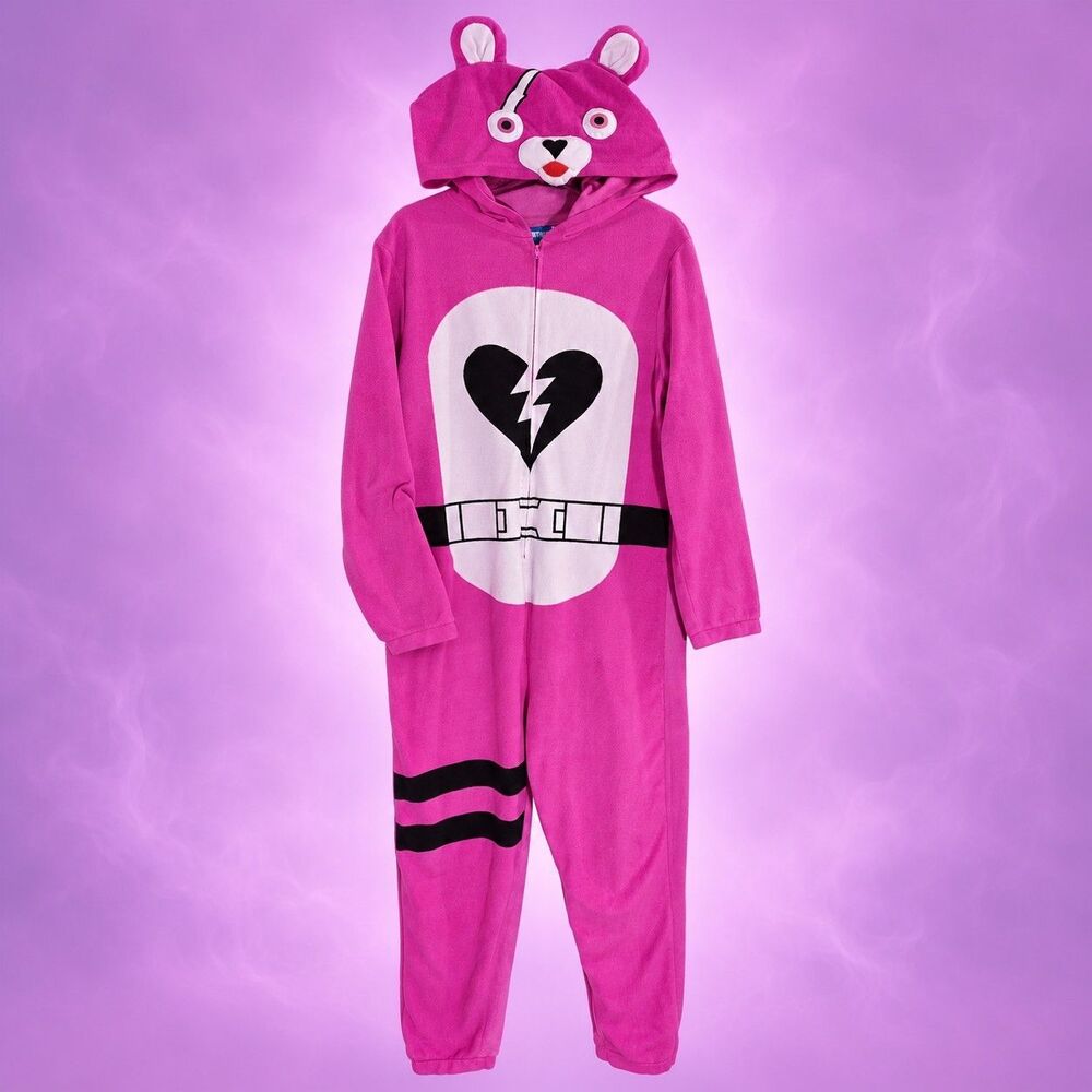 Fortnite Cuddle Team Leader Kids M 8 10 Plush Halloween Costume Union Suit C57